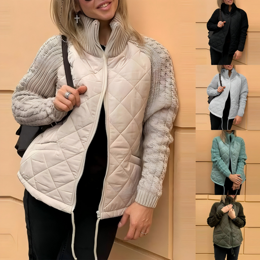 🔥Big Sale 50% OFF 🔥2025 New Women's Knit Patchwork Puffy Jacket