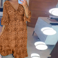Women's Cotton Wrap Dress with leopard pattern