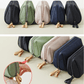 Solid color cosmetic bag with double zipper