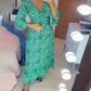 Women's Cotton Wrap Dress with leopard pattern