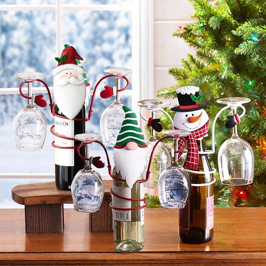 🎅50% OFF🎅Holiday Wine Bottle & Glass Holders🍷