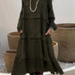 💖Women's Long Sleeve Round Neck Ruffle Dresses