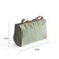 Solid color cosmetic bag with double zipper