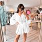Casual Short V-neck Lace Suit