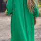 Women's Casual Solid Color Button Front Linen Shirt Dress