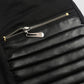 Faux Leather Pants With Contrasting Trim And Zipper