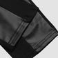 Faux Leather Pants With Contrasting Trim And Zipper