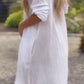 Women's Casual Solid Color Button Front Linen Shirt Dress