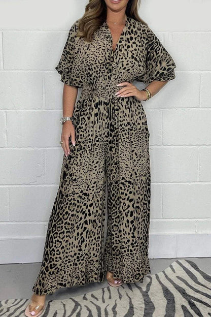 🔥🐆Last Day Promotion 54% OFF - 👗Leopard print casual loose jumpsuit