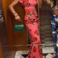 🎉Hot Sale 50% OFF🥳Cheongsam Style Rose Floral Print Tiered Flare Sleeve Stretch Maxi Dress