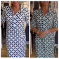 Shirt Collar Geometric Pattern Short-Sleeve Dress
