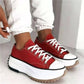 💝Limited Sale 50% OFF🔥🔥Women's lace up platform heeled sneakers
