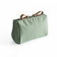 Solid color cosmetic bag with double zipper