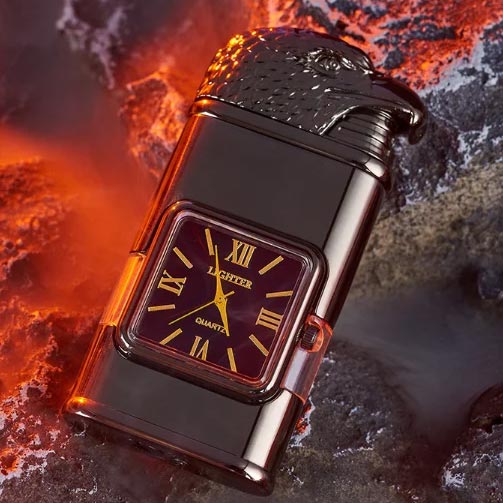 Windproof Lighter Vintage Watch Bezel Jet flame Torch