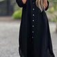 Women's Casual Solid Color Button Front Linen Shirt Dress