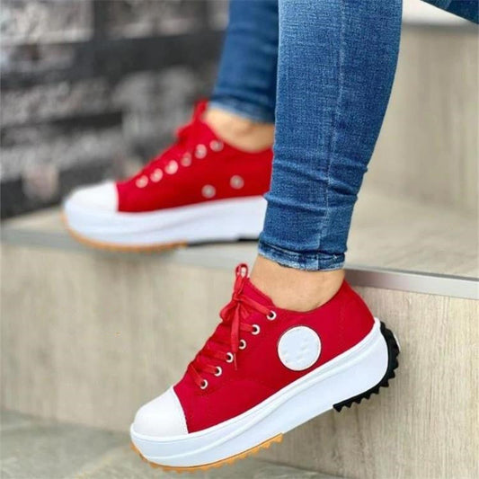 💝Limited Sale 50% OFF🔥🔥Women's lace up platform heeled sneakers
