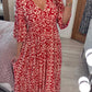 🔥SUMMER SALE 50% OFF 👗New Floral Print V Neck-Long Dress