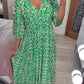 🔥SUMMER SALE 50% OFF 👗New Floral Print V Neck-Long Dress