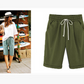 🔥Summer Hot Sales - 50% OFF🔥Plus Size Solid Color Elastic Waist Loose Cropped Shorts