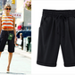 🔥Summer Hot Sales - 50% OFF🔥Plus Size Solid Color Elastic Waist Loose Cropped Shorts