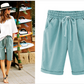 🔥Summer Hot Sales - 50% OFF🔥Plus Size Solid Color Elastic Waist Loose Cropped Shorts