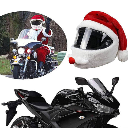 🎁Santa Claus Helmet Cartoon Plush Motorcycle Helmet Cover