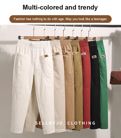 💕New Year Hot Sale 50% OFF💕💝Women's Elastic Waist Cotton Pants💝