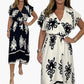 Summer Ruffle Sleeves Tie V-Neck Dress For Plus Size Girls