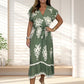 Summer Ruffle Sleeves Tie V-Neck Dress For Plus Size Girls