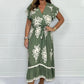 Summer Ruffle Sleeves Tie V-Neck Dress For Plus Size Girls