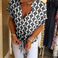 🔥💝Short-Sleeved V-Neck Printed Casual Top