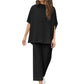 🌸Summer Hot Sale 50%OFF🌸Women's 3/4 Sleeve Capelet Wide-Leg Pants Set