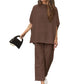 🌸Summer Hot Sale 50%OFF🌸Women's 3/4 Sleeve Capelet Wide-Leg Pants Set