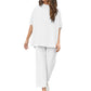 🌸Summer Hot Sale 50%OFF🌸Women's 3/4 Sleeve Capelet Wide-Leg Pants Set