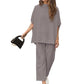 🌸Summer Hot Sale 50%OFF🌸Women's 3/4 Sleeve Capelet Wide-Leg Pants Set