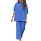 🌸Summer Hot Sale 50%OFF🌸Women's 3/4 Sleeve Capelet Wide-Leg Pants Set