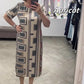 Women's Casual Round-Neck Short-Sleeve Printed Dress