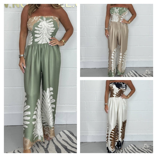 🔥 Spring Special 50% off 🌊💕Women’s Sexy Summer Print Loose Fit Strapless Jumpsuit