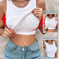 💖LAST DAY SPECIAL PRICE: ￡14.99!!💖Ribbed Stretchy Tank Top with Shelf Bra