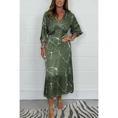 HOT SALE - 50% OFF🥰🥰V-Neck Long Sleeve Midi Dress