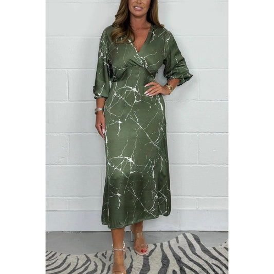 HOT SALE - 50% OFF🥰🥰V-Neck Long Sleeve Midi Dress