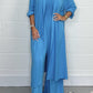 2025 Modern Ladies Two-Piece Set with Lace Back and Wide Legs