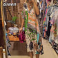 Women’s Deep V-Neck Short Sleeve Printed Dress