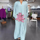 Loose Floral V-Neck Long-Sleeved Maxi Dress