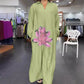 Loose Floral V-Neck Long-Sleeved Maxi Dress