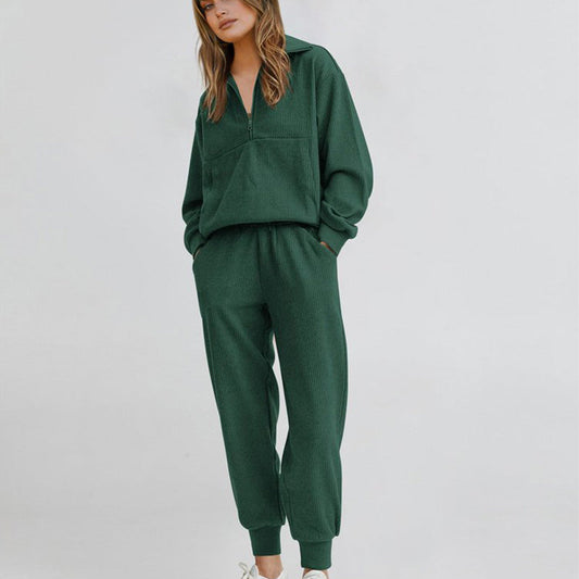 Long Sleeve Half Zip Sweatsuits Set📣