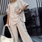 Women's Round Neck T-Shirt and Trousers Two-Piece Suit💕