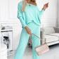 🍁Spring New Releases🍁Women's Solid Color Drop Shoulder Pullover and Loose Pants Set
