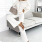 🍁Spring New Releases🍁Women's Solid Color Drop Shoulder Pullover and Loose Pants Set