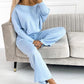 🍁Spring New Releases🍁Women's Solid Color Drop Shoulder Pullover and Loose Pants Set